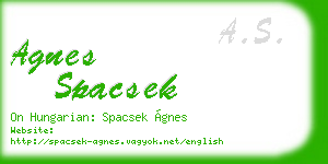 agnes spacsek business card